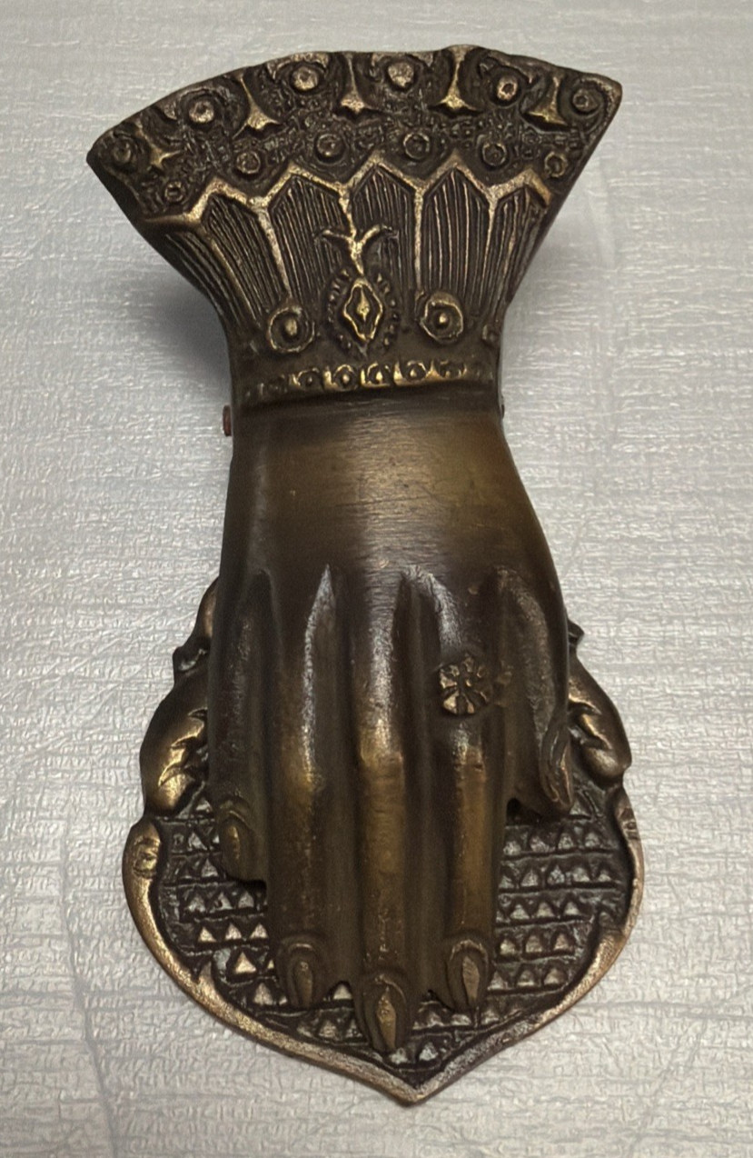 VTG Victorian Style Brass Lady Hand Clip Letter Holder Desk Accessory
