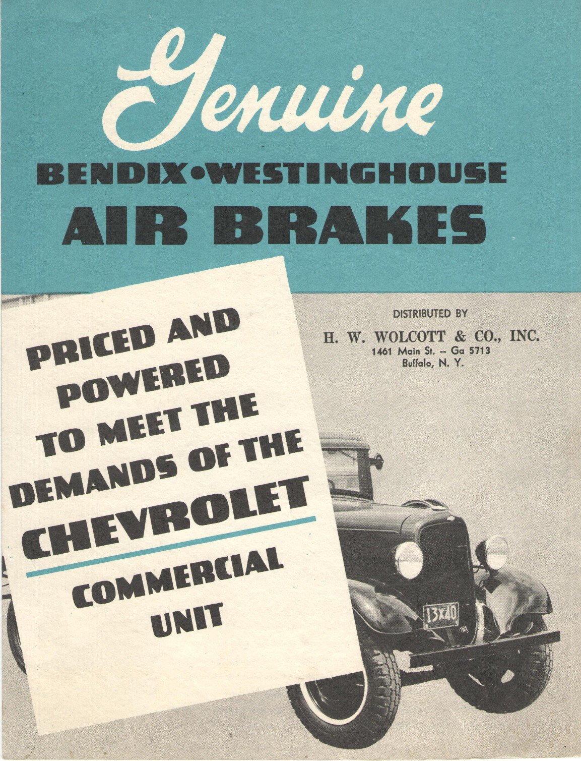 VINTAGE 1935 CHEVROLET TRUCK & BUS BENDIX-WESTINGHOUSE AIR BRAKE BROCHURE $139