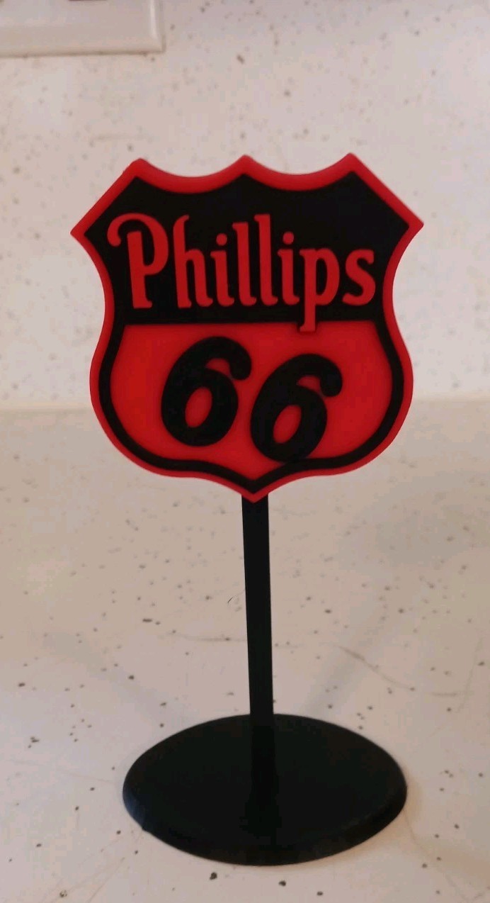Phillips 66 (1955-Logo) Miniature Sign Display Diorama. 6\