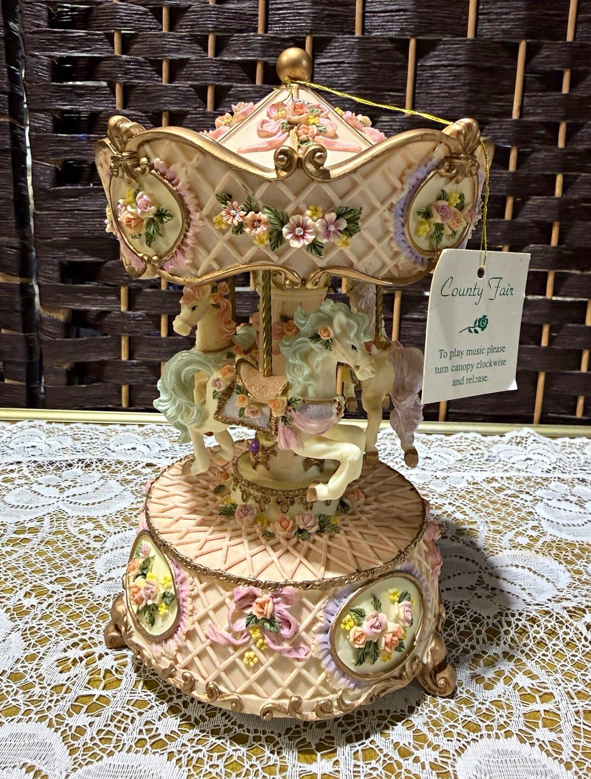 Heritage House County Fair Carousel Music Box - Over The Rainbow