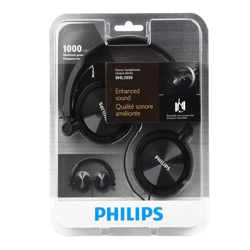 Philips Enhanced Sound Stereo Headphones SHL3050 Black New In Box