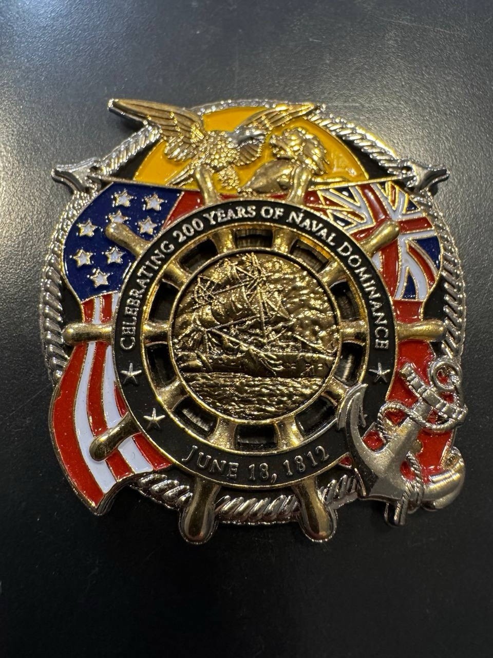 War of 1812 Bicentennial 2-Sided Commemorative Naval Coin Badge - 2012