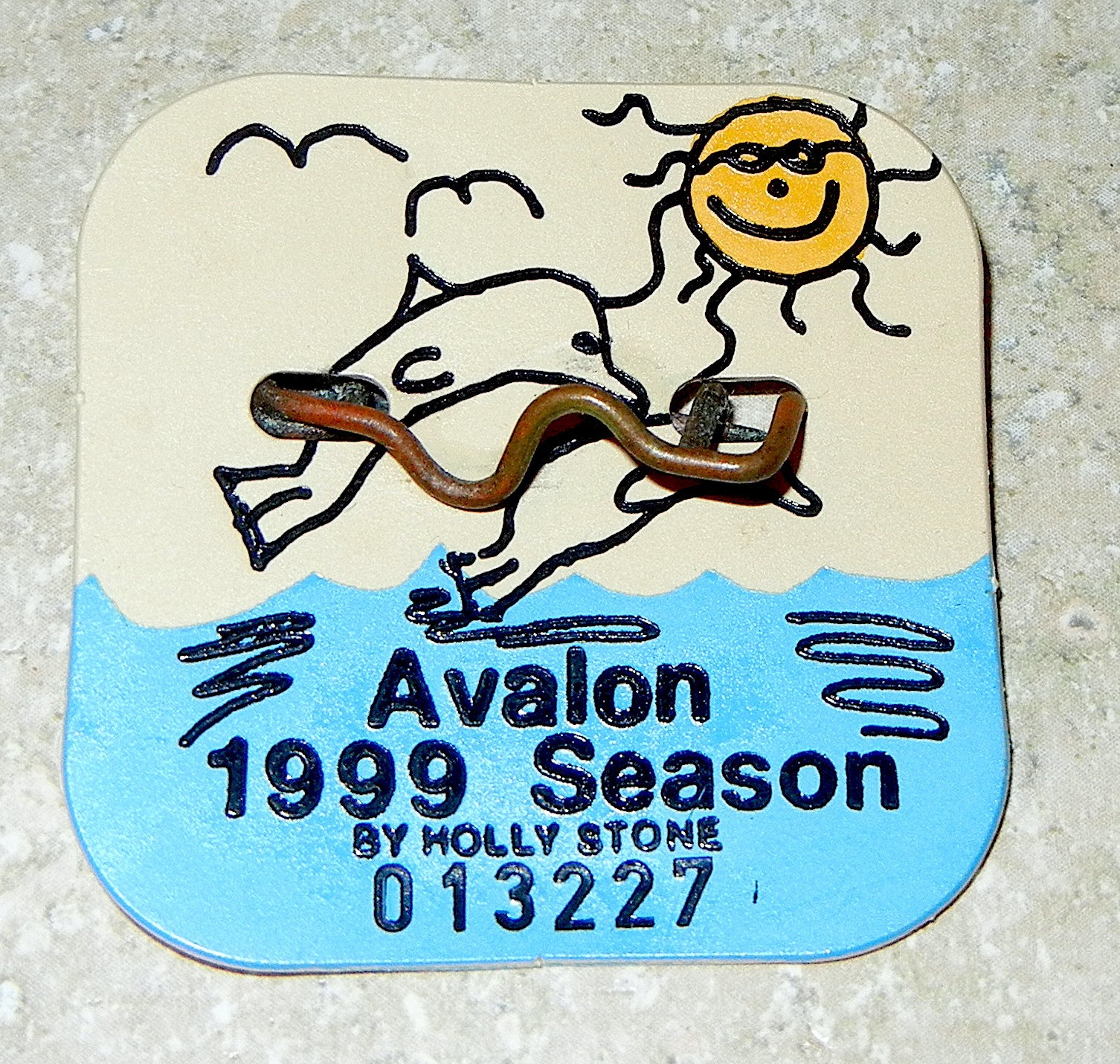 VINTAGE 1999 AVALON NJ BEACH TAG 