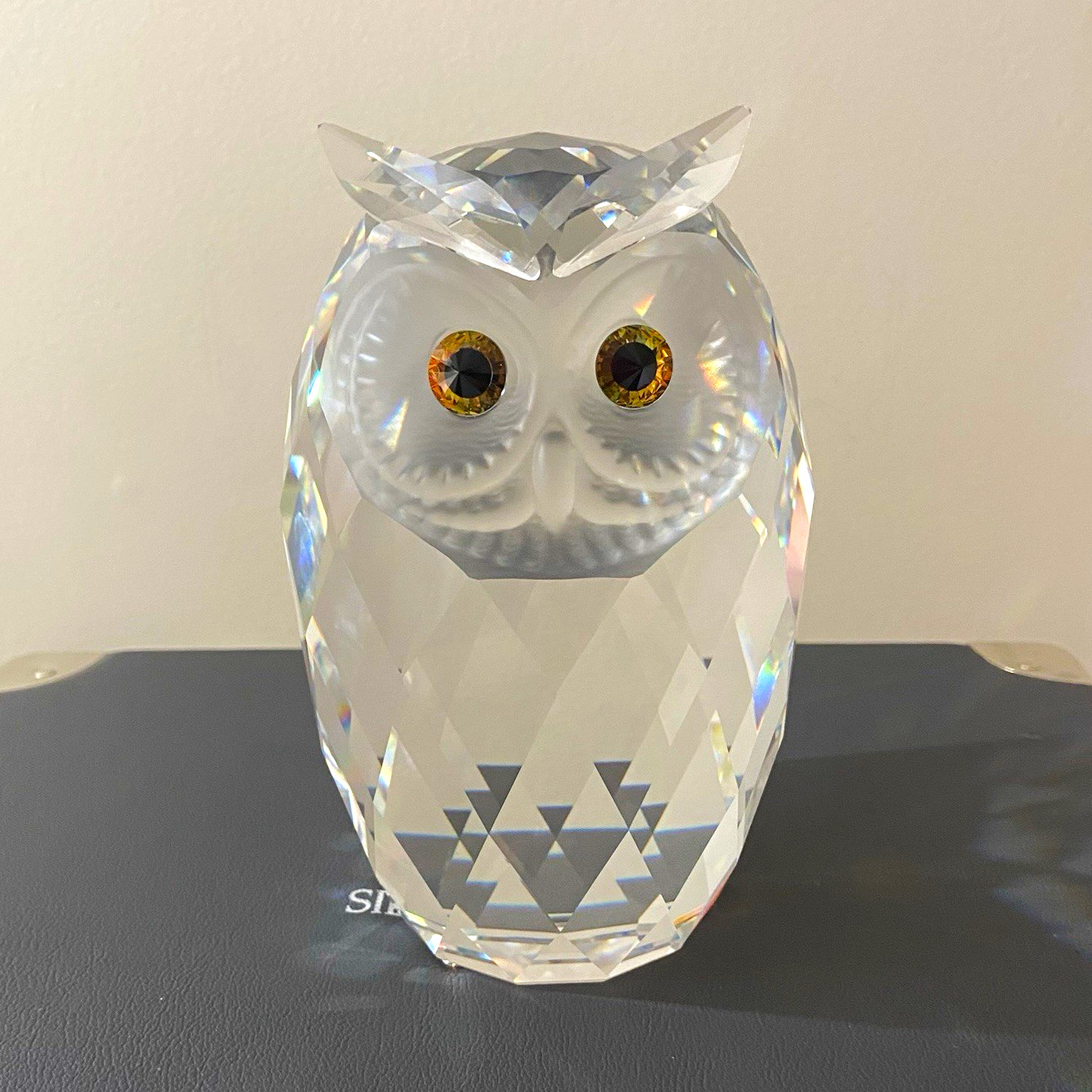 Swarovski Giant Owl 010125 Crystal 7636 165 000 Retired Austria Case Box