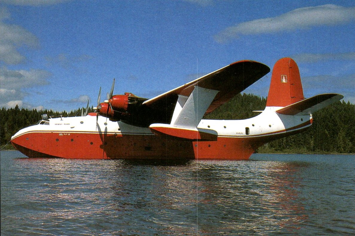 British Columbia - Martin Mars Hawaii Mars C-FLYL Water Bomber - Postcard c 1990
