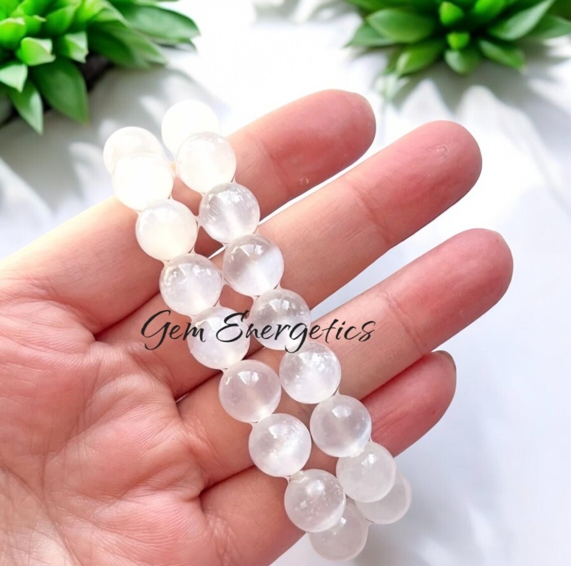 Selenite Bracelet Selenite Gemstone Bracelet Chakra Reiki Healing 6, 8, 10mm.