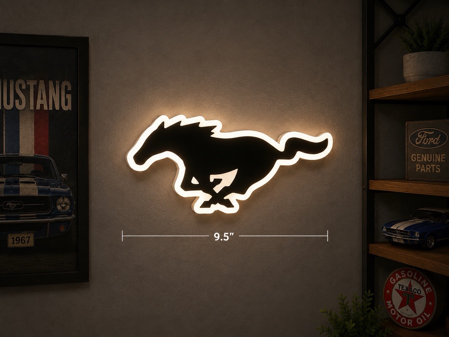 Ford Mustard Light Box Mustang Logo