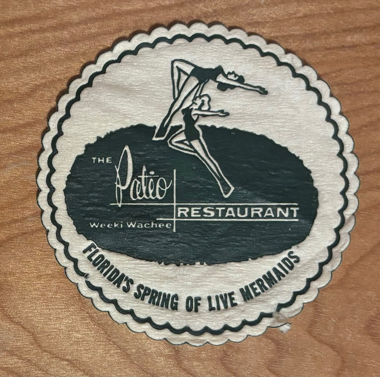 Vintage 1960s Weeki Wachee Spring Florida Patio Restaurant Paper Drink Coaster
