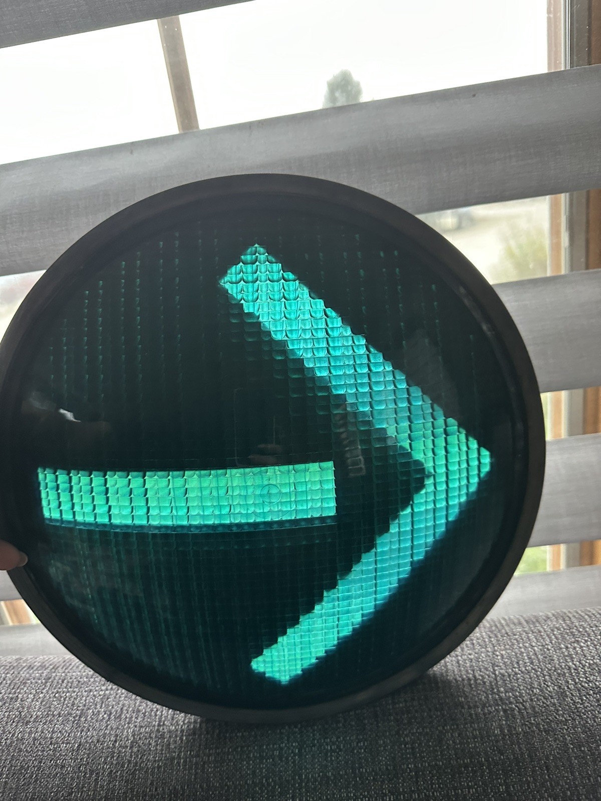 General Signal Inc Glass Green Arrow Traffic Signal Light Lens 12” Lexalite