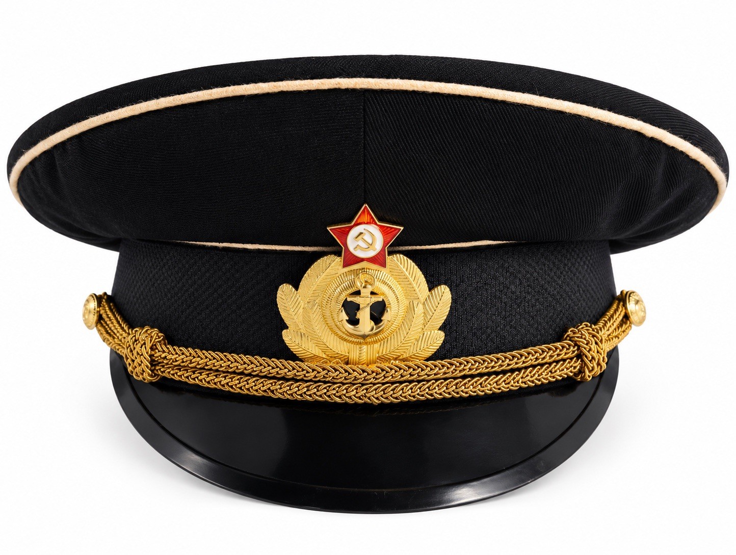 Soviet USSR Russian Naval Officer Cap Visor Hat Size 58 w/original tag