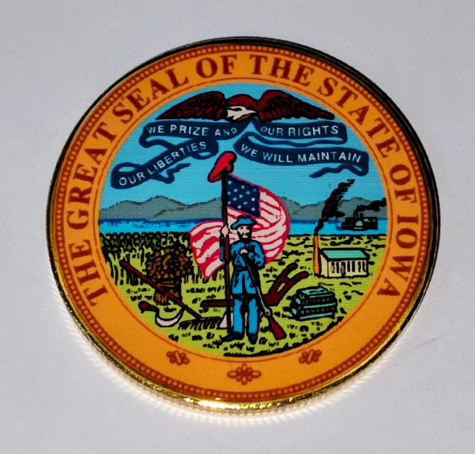 Iowa State Seal Challenge Coin