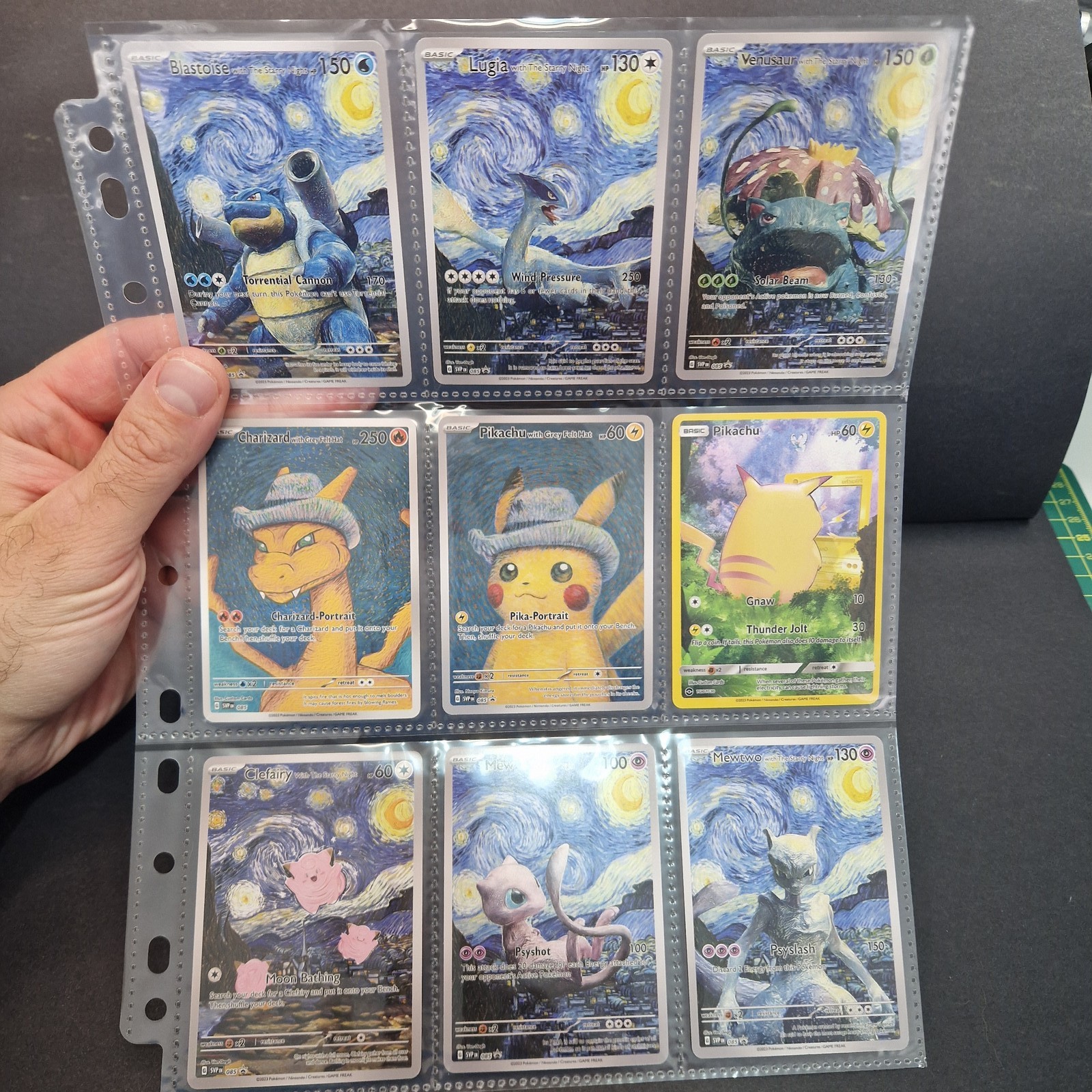 Pokemon Van Gogh Starry Night Style Holo 9 Card Set