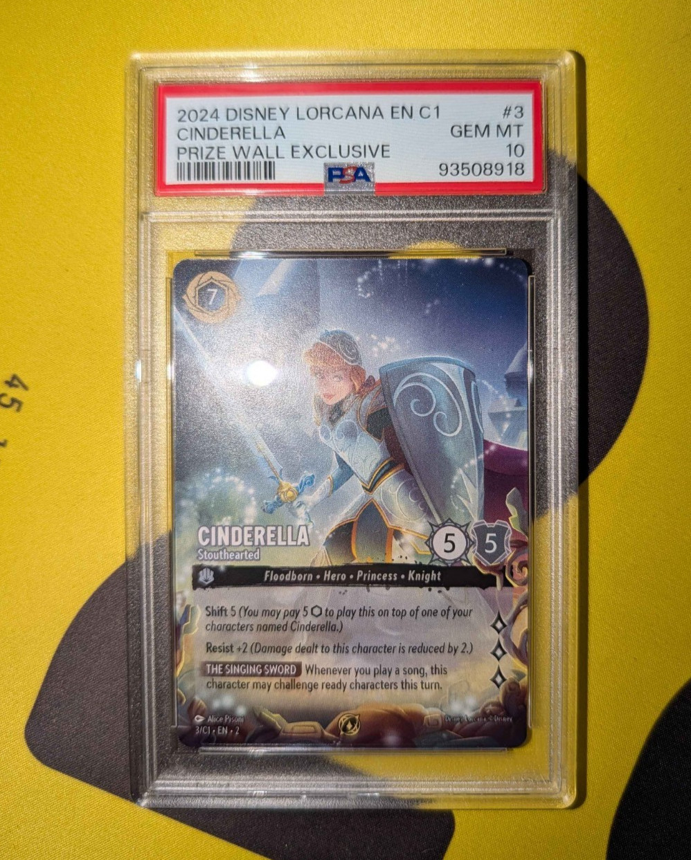 Disney Lorcana Cinderella Stouthearted Prize Wall exclusive psa 10 English