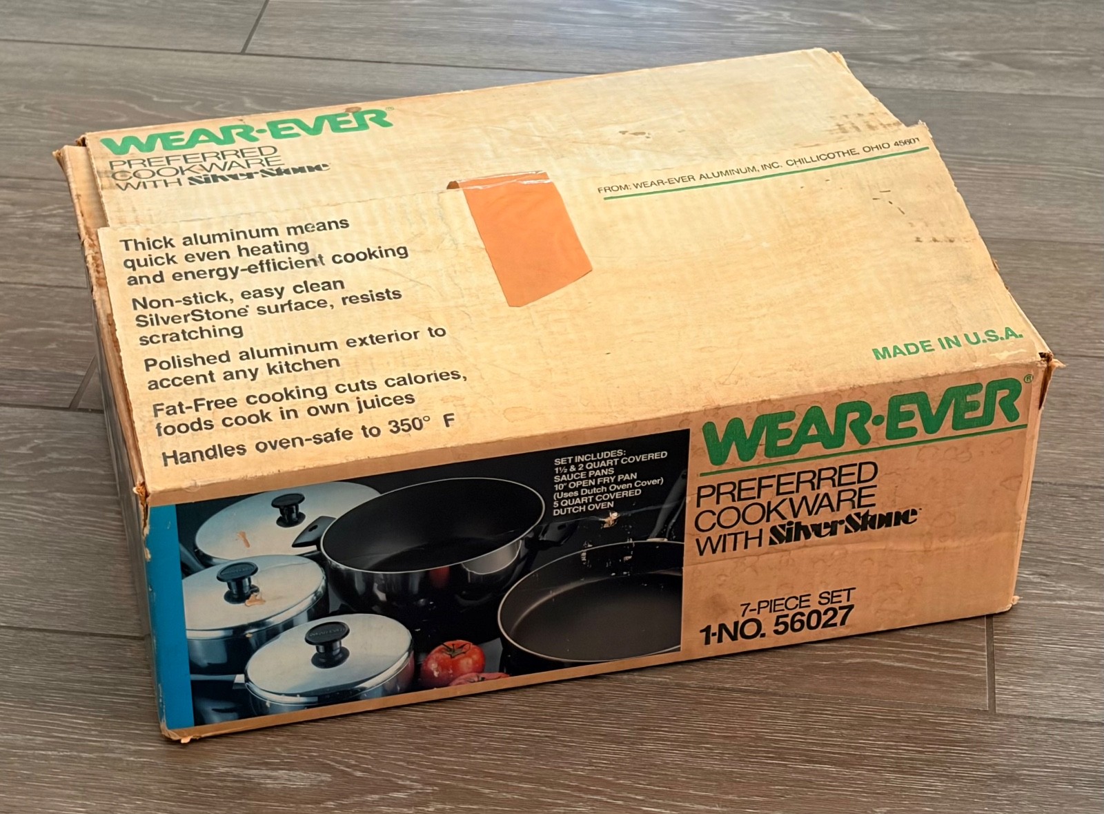Vintage Wear-Ever 56027 SilverStone 5-Piece Cookware Set Original Box Incomplete