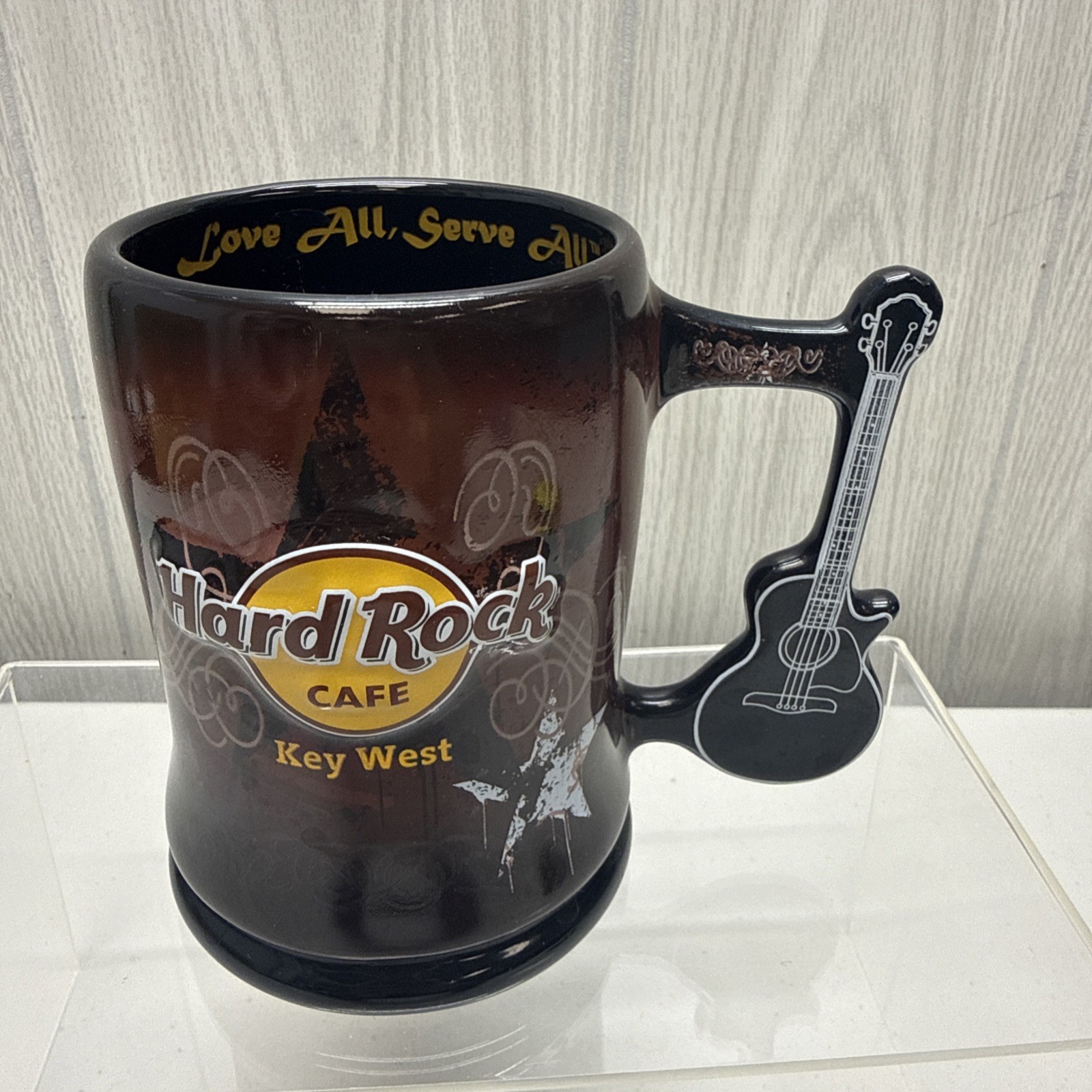 Hard Rock Café Key West Florida Coffee Beer Mug/Stein With Guitar Handle 5.25