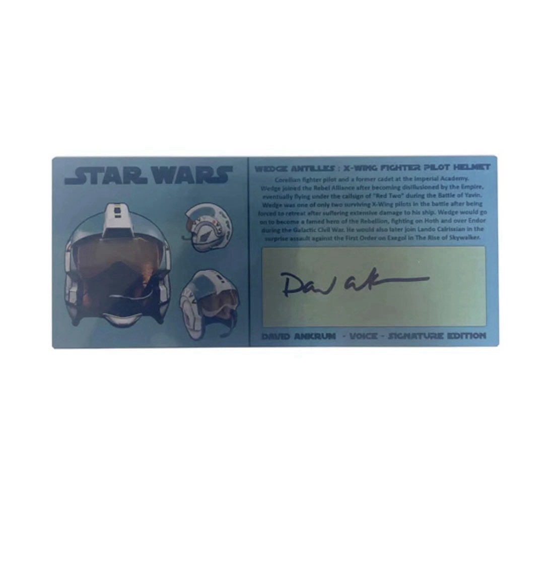 Star Wars DAVID ANKRUM - WEDGE ANTILLES - X-WING PILOT HELMET - 3x7 PLAQUE