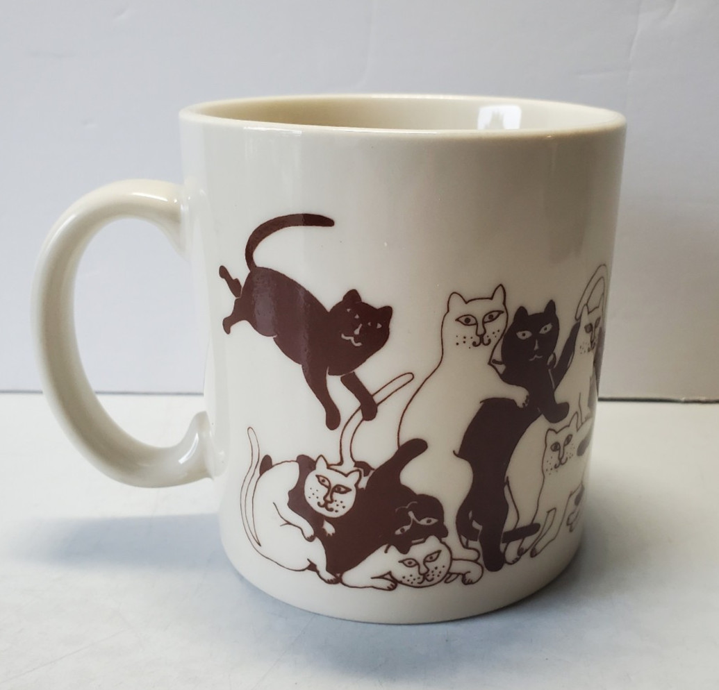 Vintage Taylor & NG Naughty Cat Mug 1979 Coffee Cup Japan