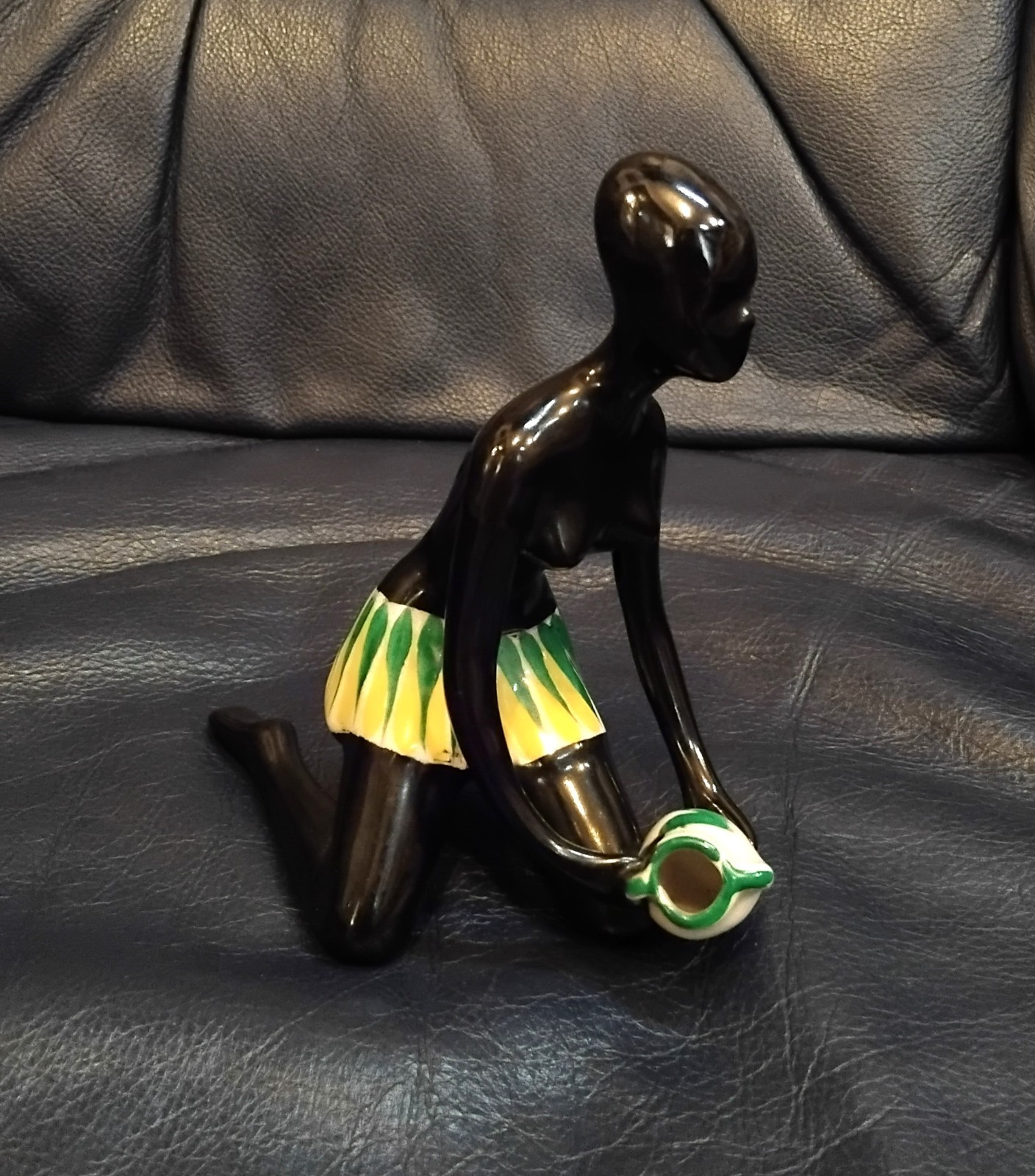 VINTAGE BULGARIAN COMMUNIST COLD WAR ERA MODERN DESIGN FIGURE-BLACK WOMAN-60/70S