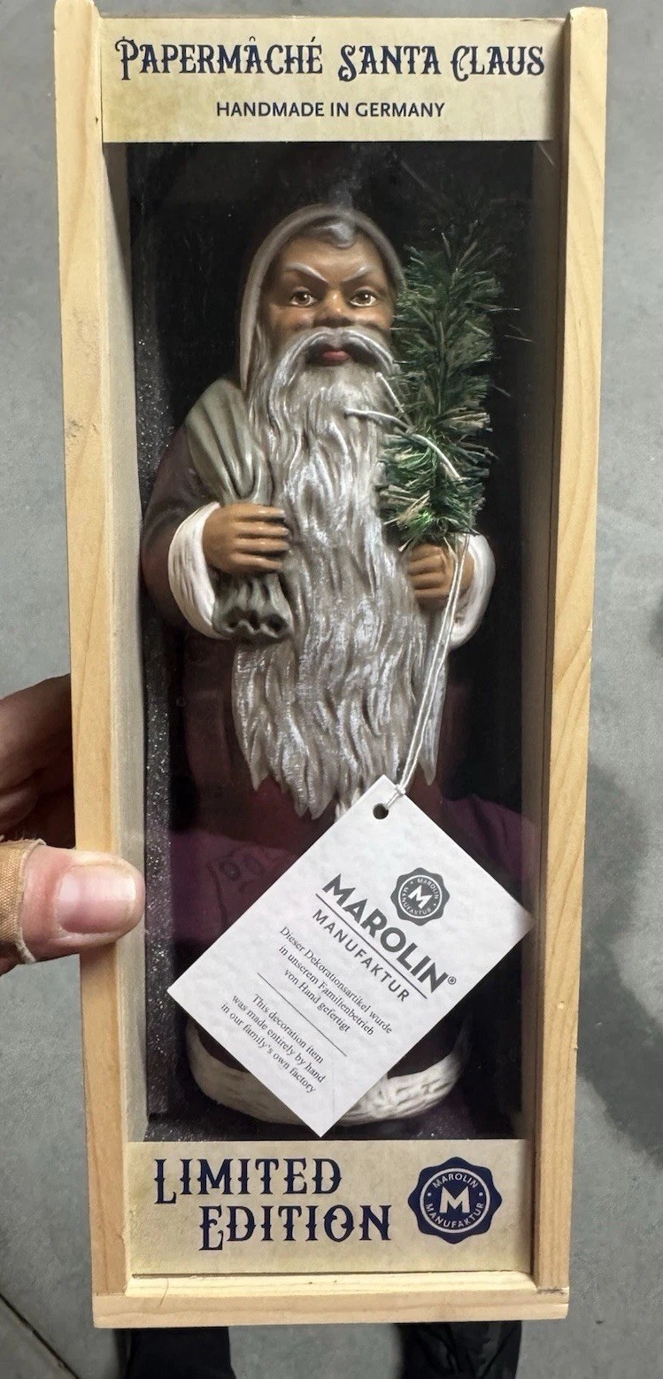 Marolin Papermache Santa Claus Handmade Germany Limited Edition 10\