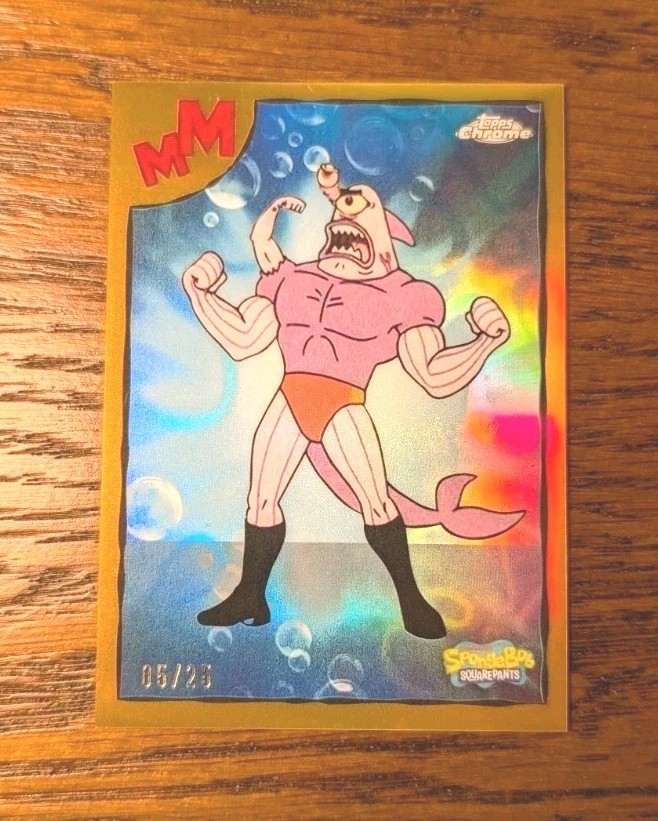 2025 Topps Chrome SpongeBob Atomic Flounder Mermaid Man Barnacle Boy Orange /25