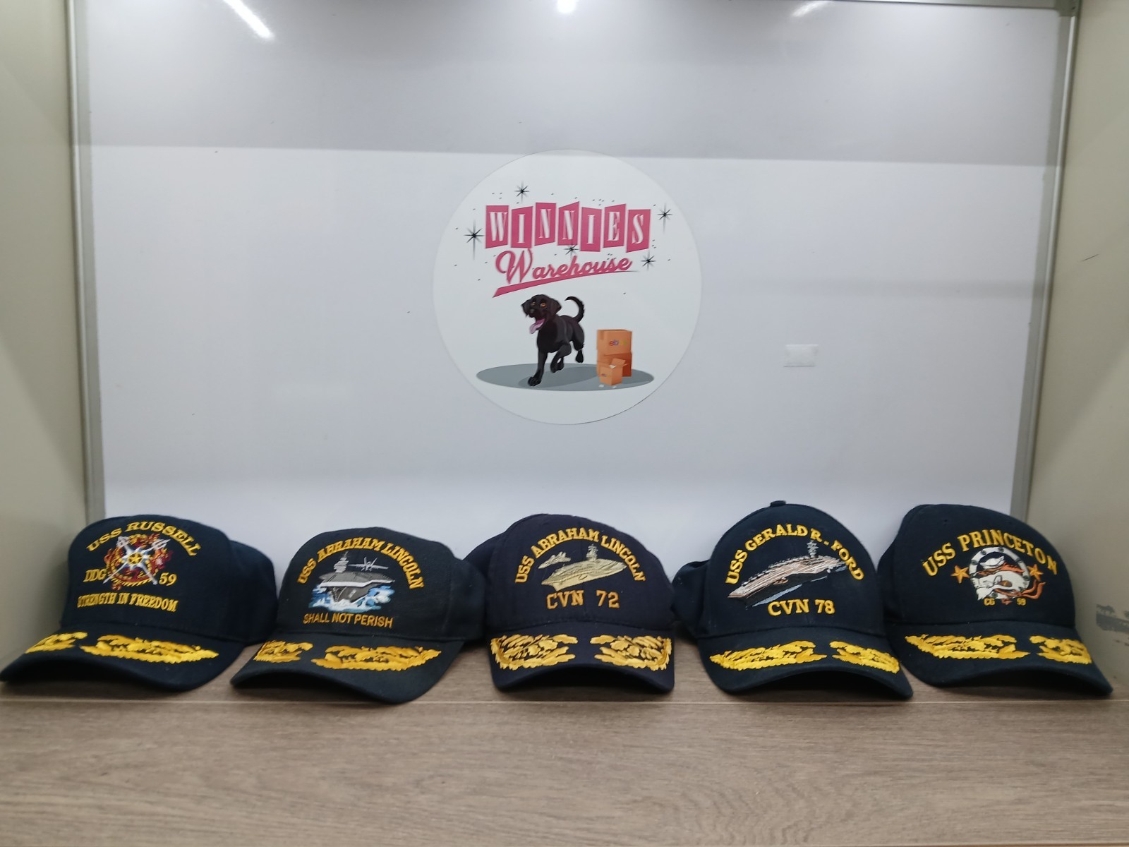 US Navy & Aircraft Carrier Ball Caps Lot Of 5 Scrambled Eggs Brim