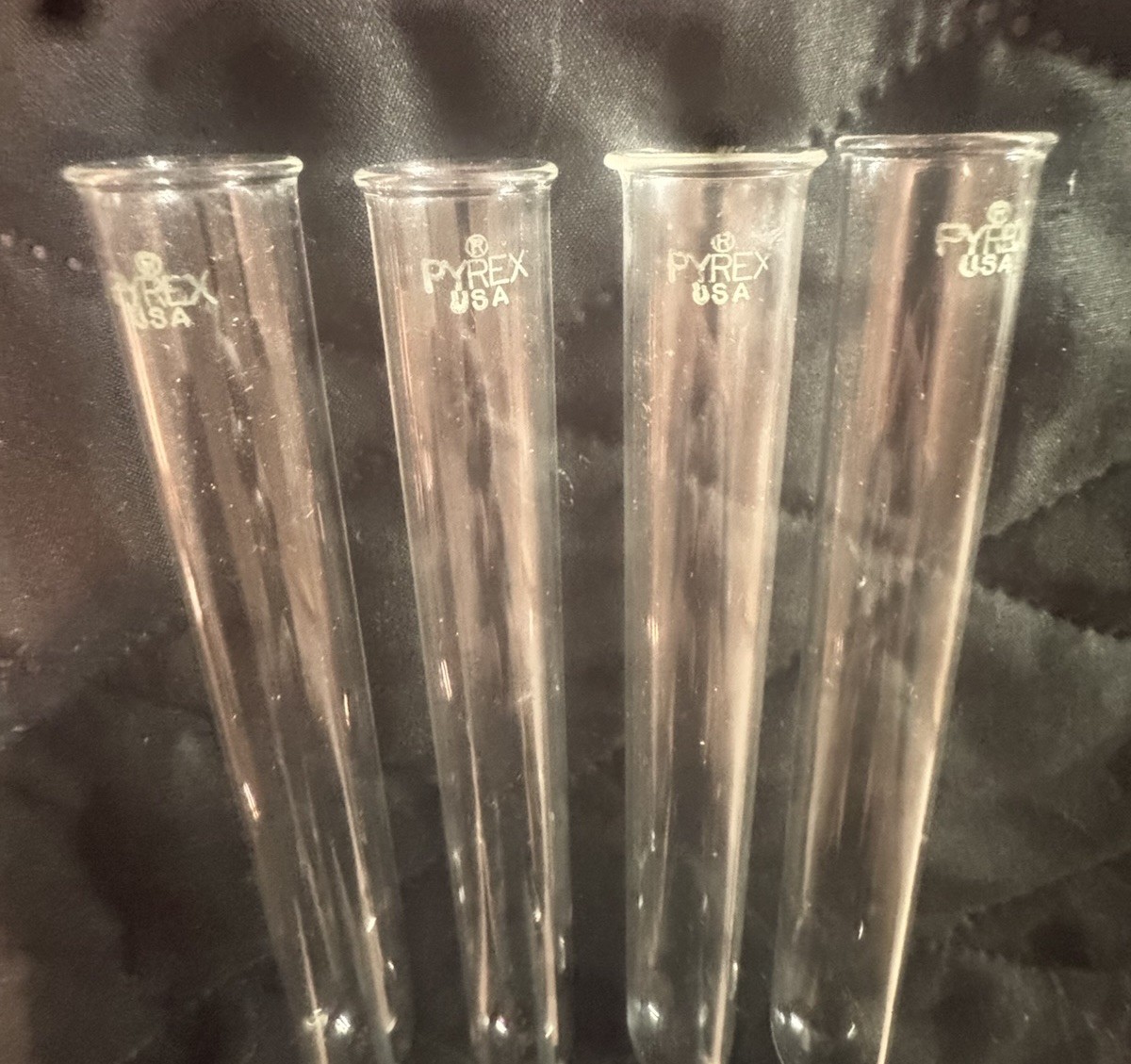 4 Vintage PYREX USA 6” Glass Test Tubes Corning Laboratory Lab Glassware A