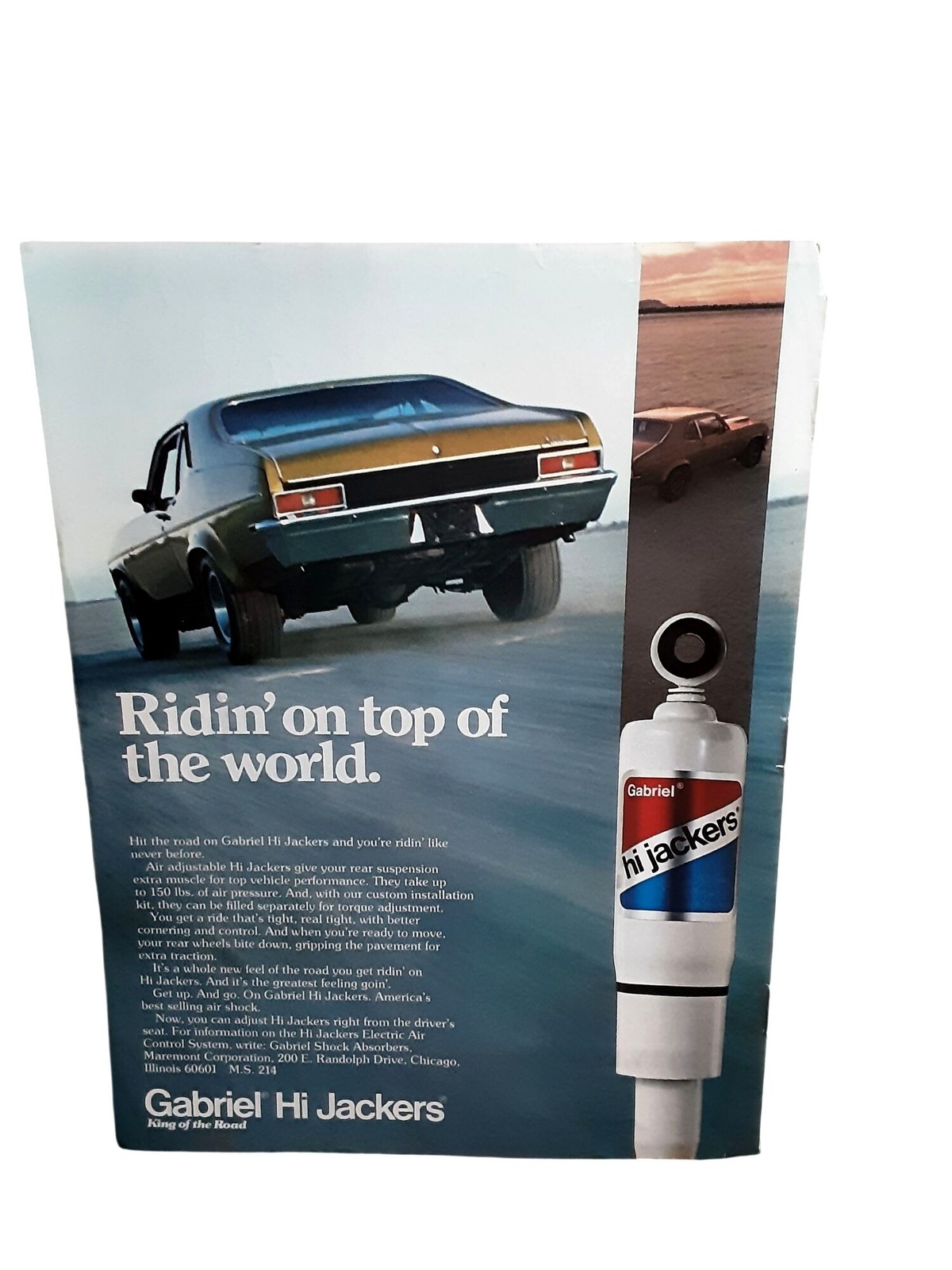 1976 Gabriel Hi Jackers Vintage Print Ad Chevy Nova Muscle Car