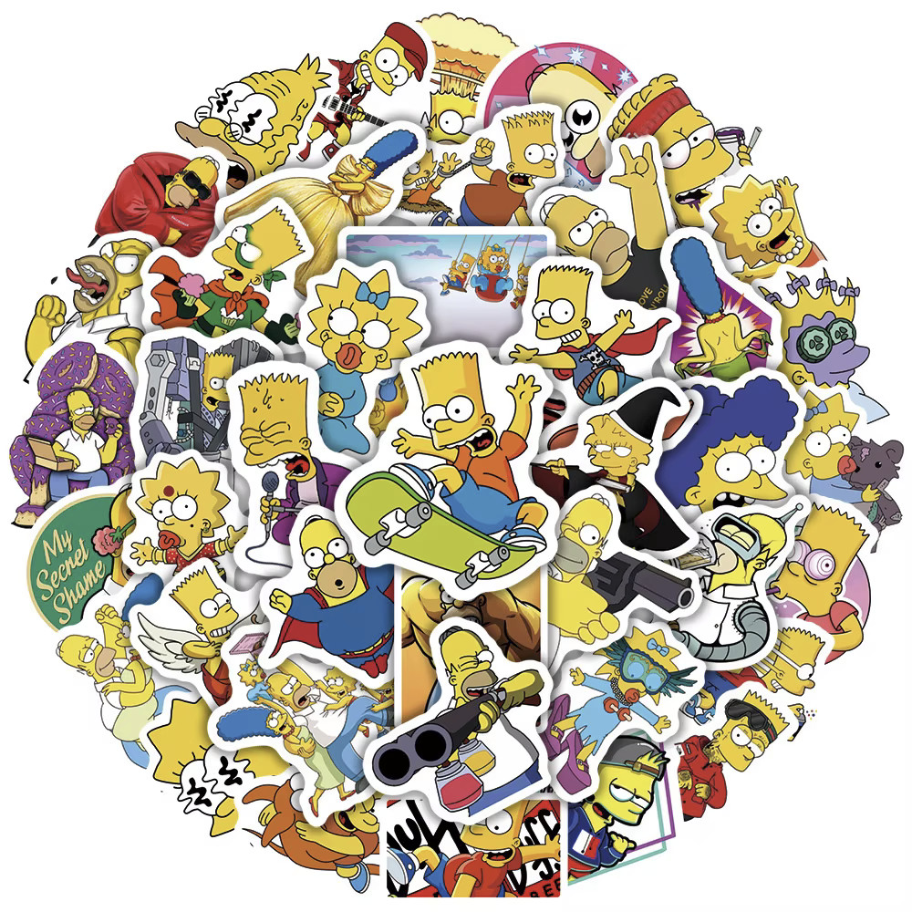 The Simpsons Stickers 25 Pack Random Assortment Bart Homer Marge Set 2 Inch Plus