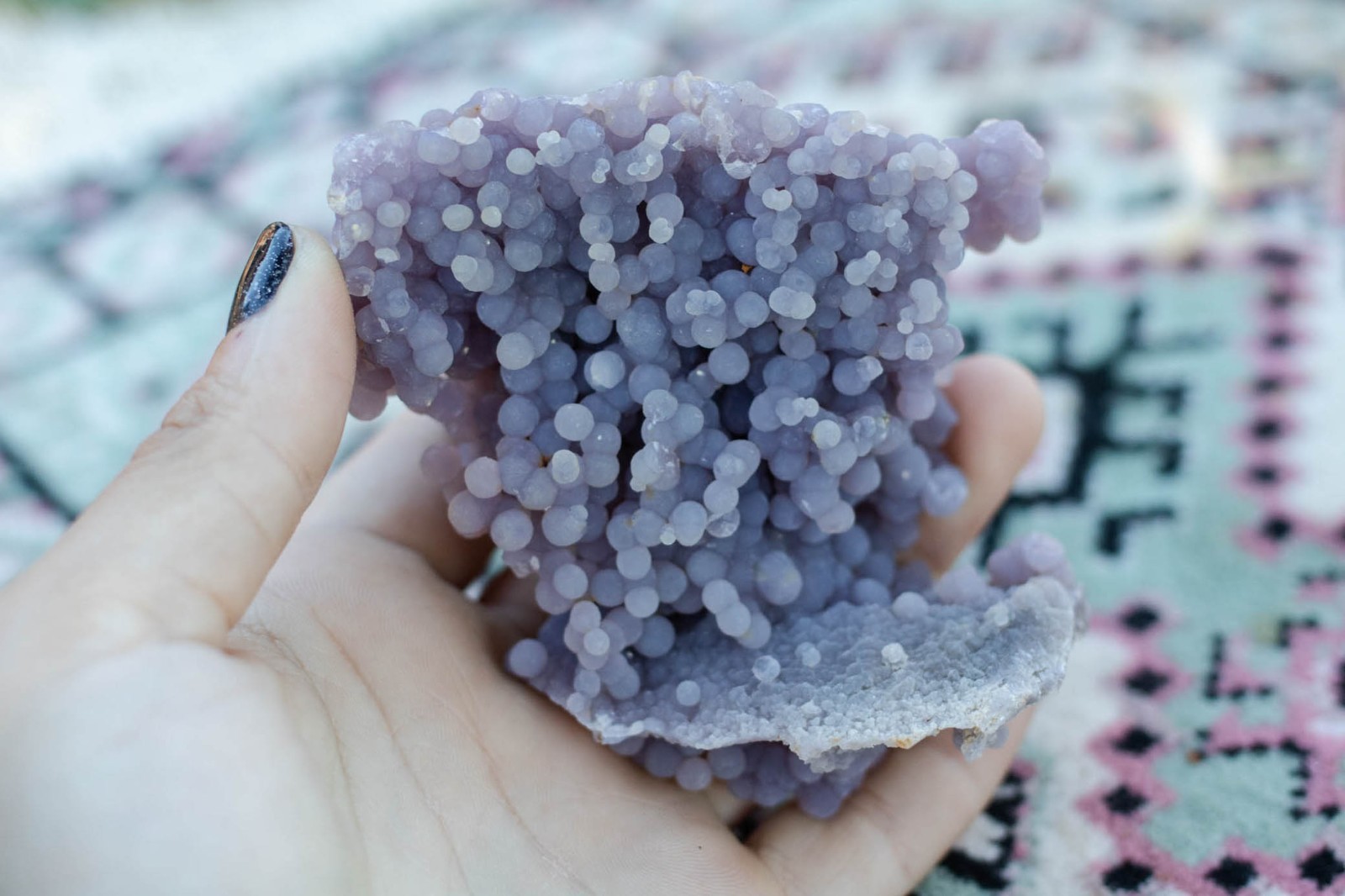 Natural Purple Grape Agate Crystal Chalcedony Cluster Specimen Raw Mineral 213g