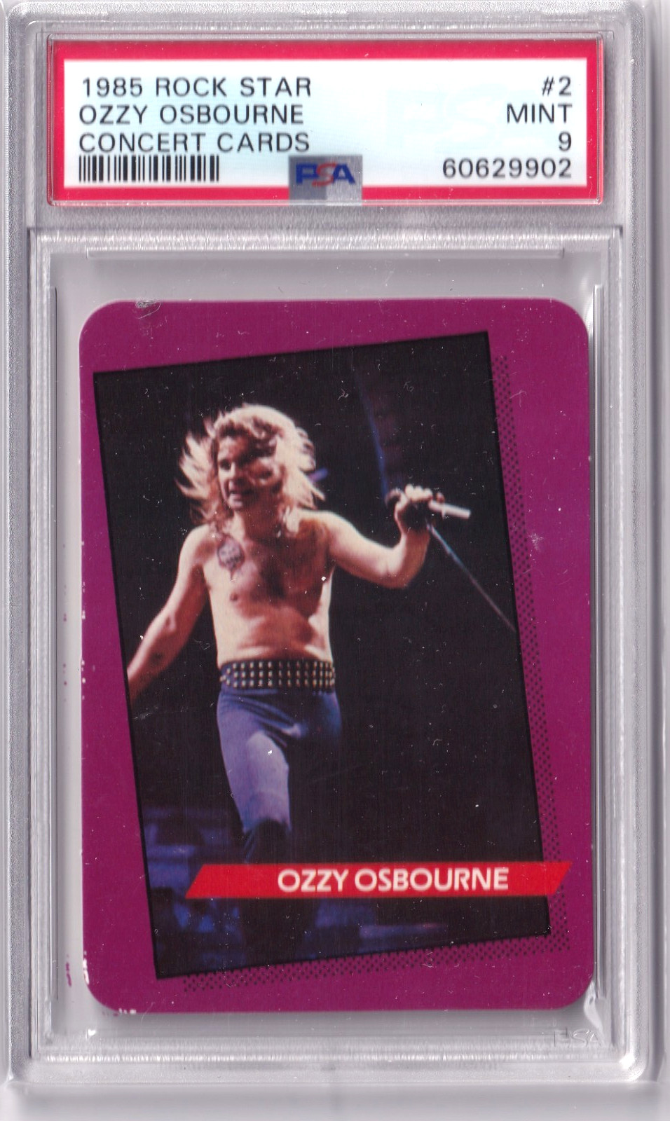1985 Rock Star Concert Cards OZZY OSBOURNE #2 Card Rare PSA 9