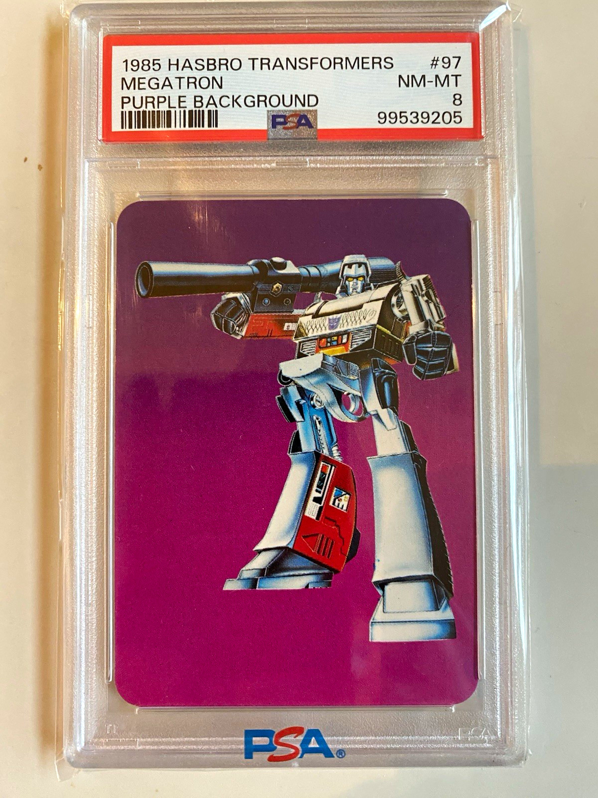 Hasbro Transformers 1985 Megatron #97 PSA Graded Card Lot (2) Purple/Yellow