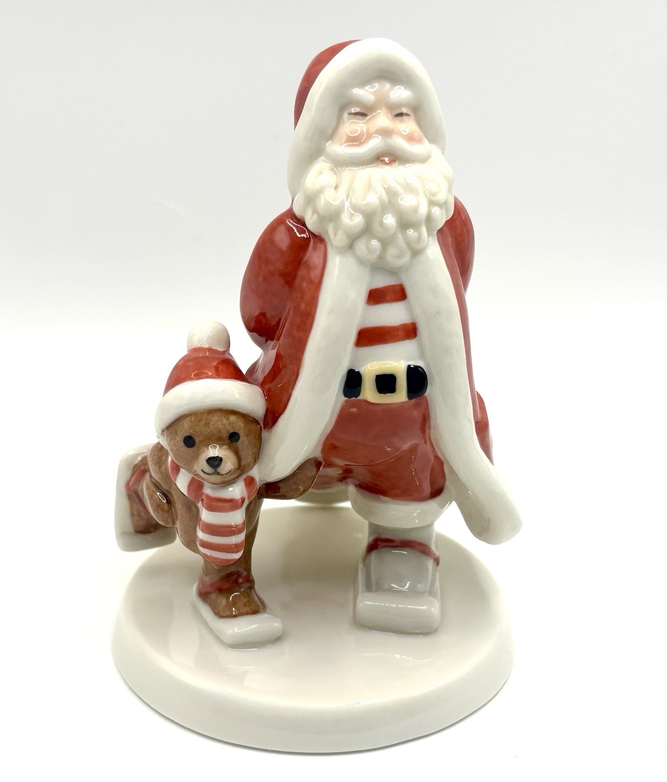 Royal Copenhagen 2008 Annual Santa Teddy Skiing Limited Edition BOX  Series #8