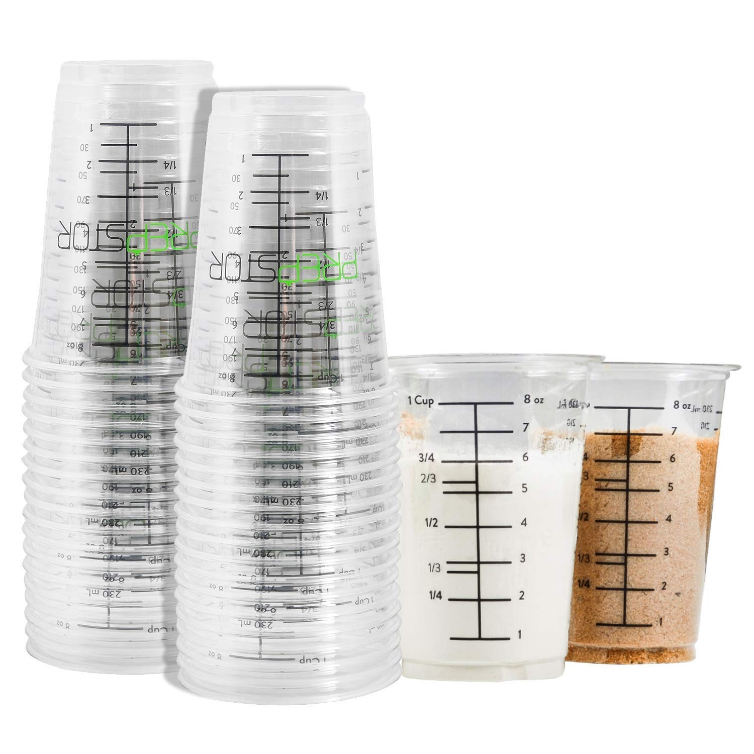 Disposable Measuring Cups 8 ounces (per cup), 20 pieces (pack size), Clear Disposable Measuring Cups 8 ounces (per cup), 20 pieces (pack size), Clear
