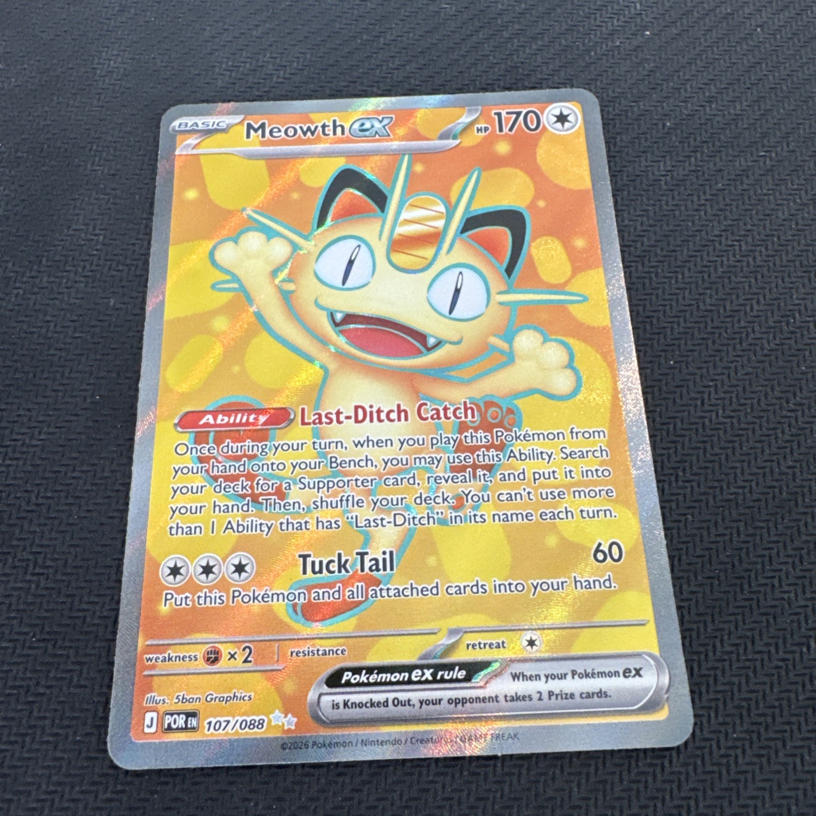 Meowth ex 107/088 Pokemon Perfect Order Holo