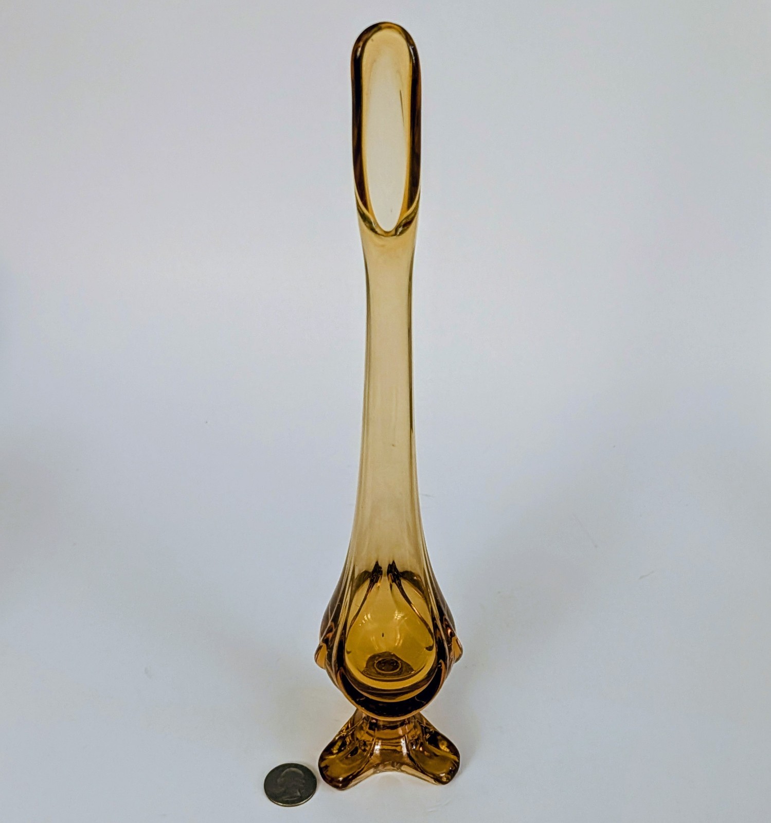 Viking Swung Glass Amber Vintage 14