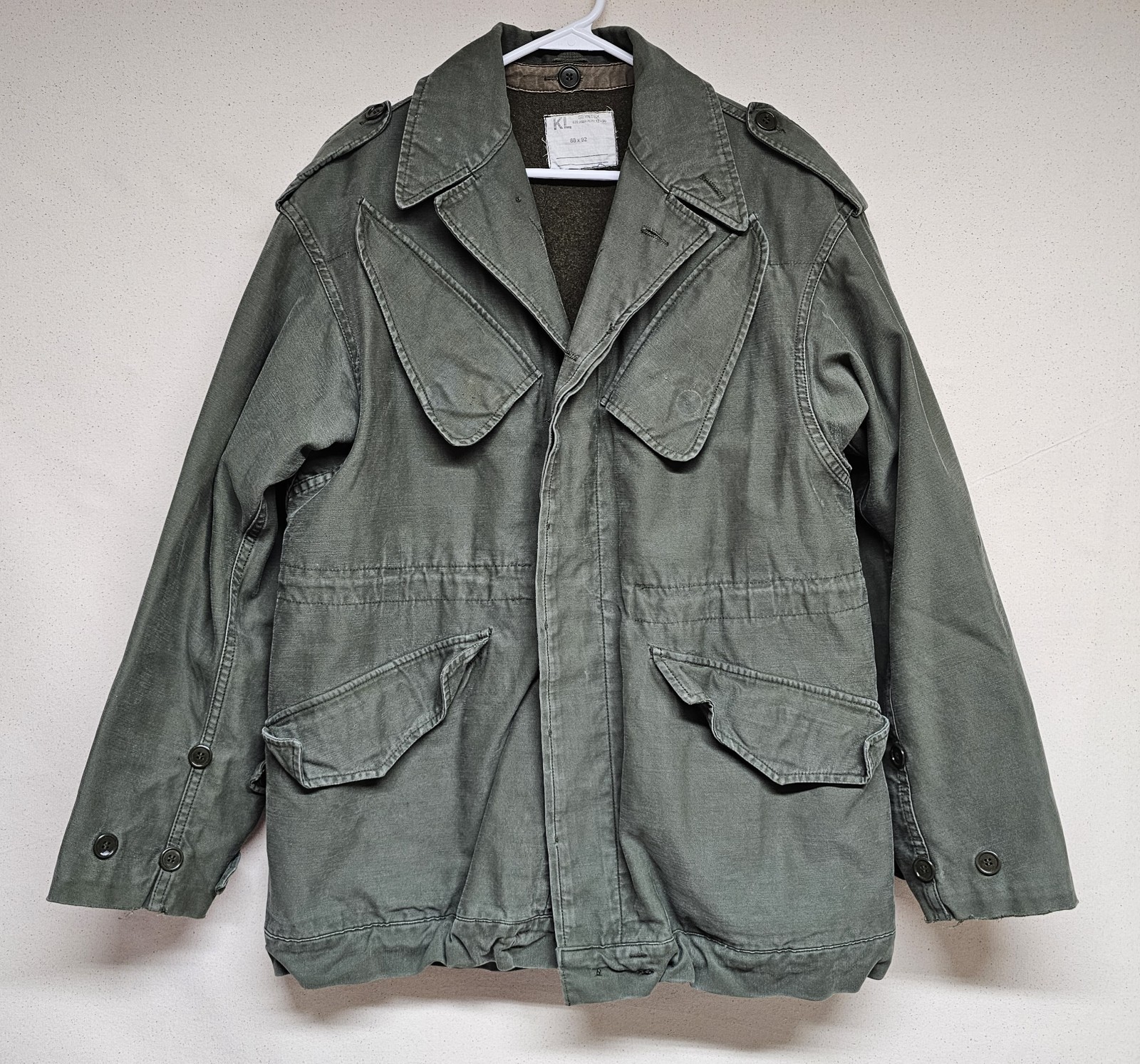 Vintage Dutch Army Field Jacket & Wool Liner Seyntex KL Military Coat S/M 1980s