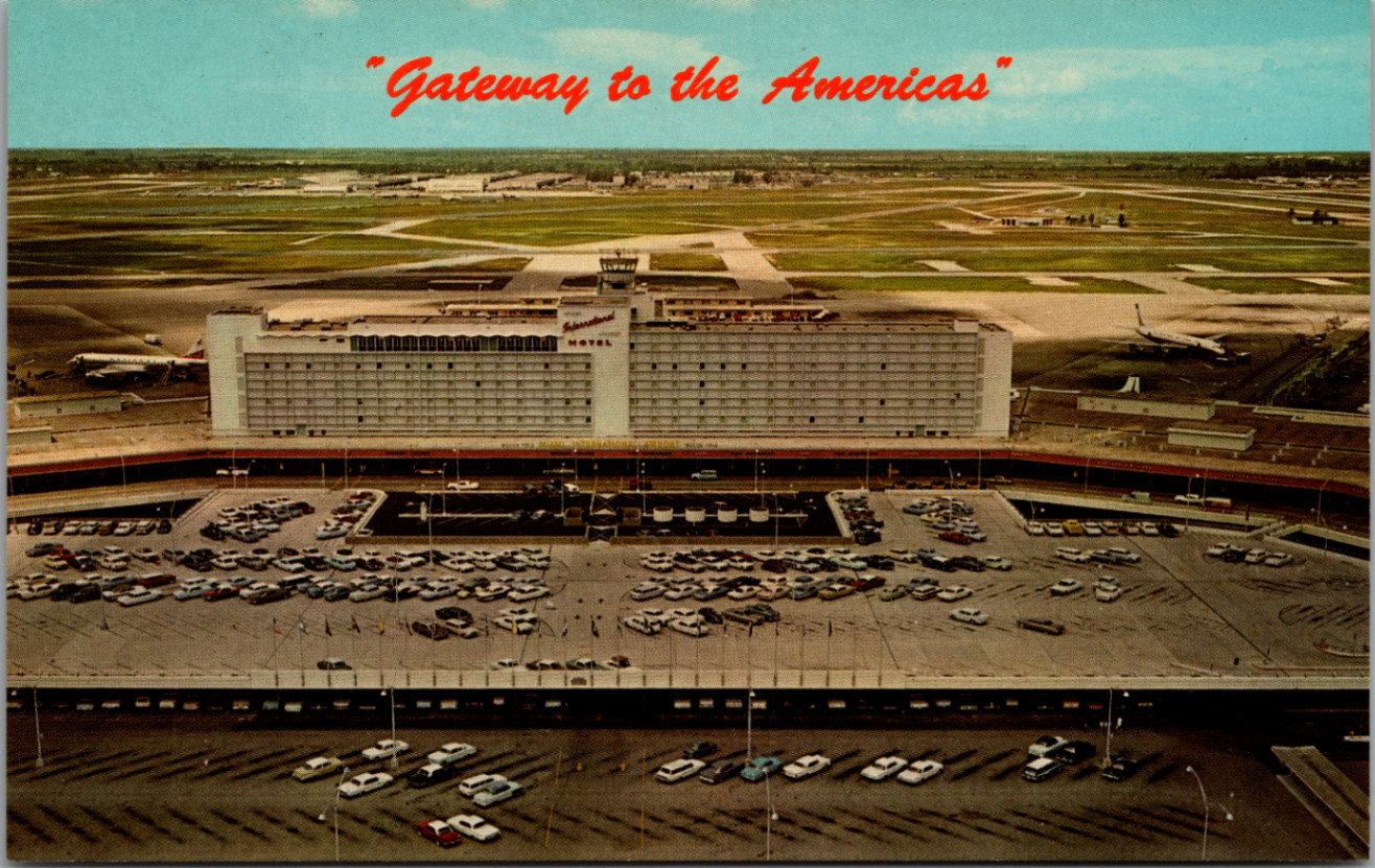 Vintage Miami International Airport Hotel Postcard - Gateway to Americas