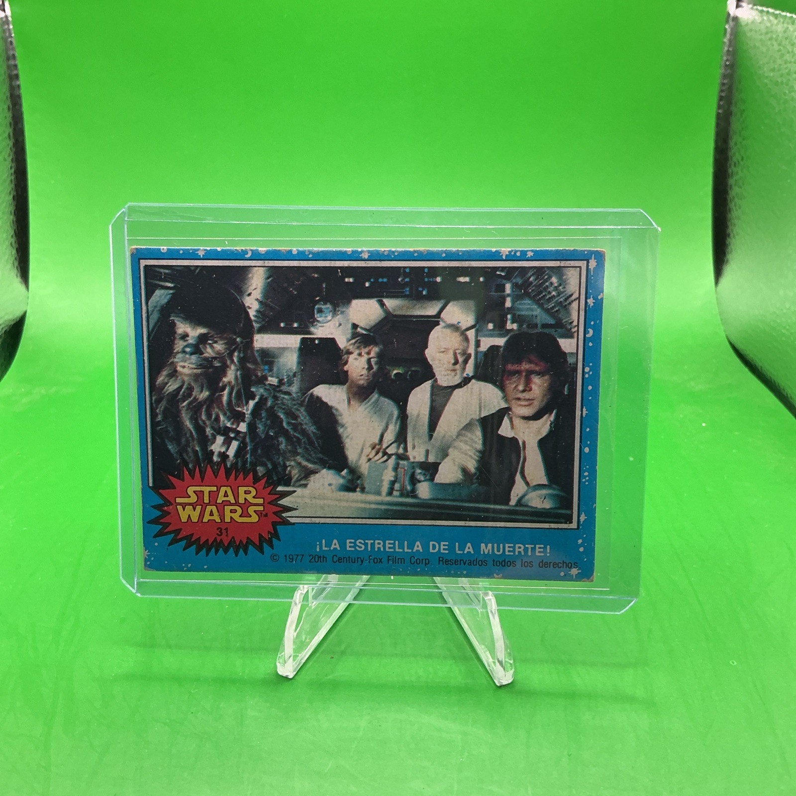 Sighting The Death Star 1977 Topps Star Wars Mexican Blue Series 1 #64 RARE