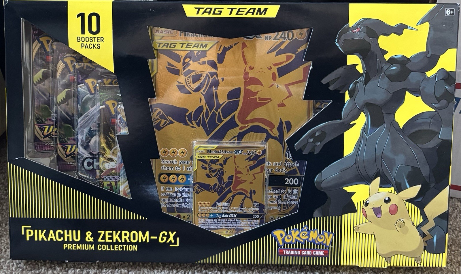 Nintendo Pokémon TCG Pikachu and Zekrom-GX Tag Team Premium Collection Sealed