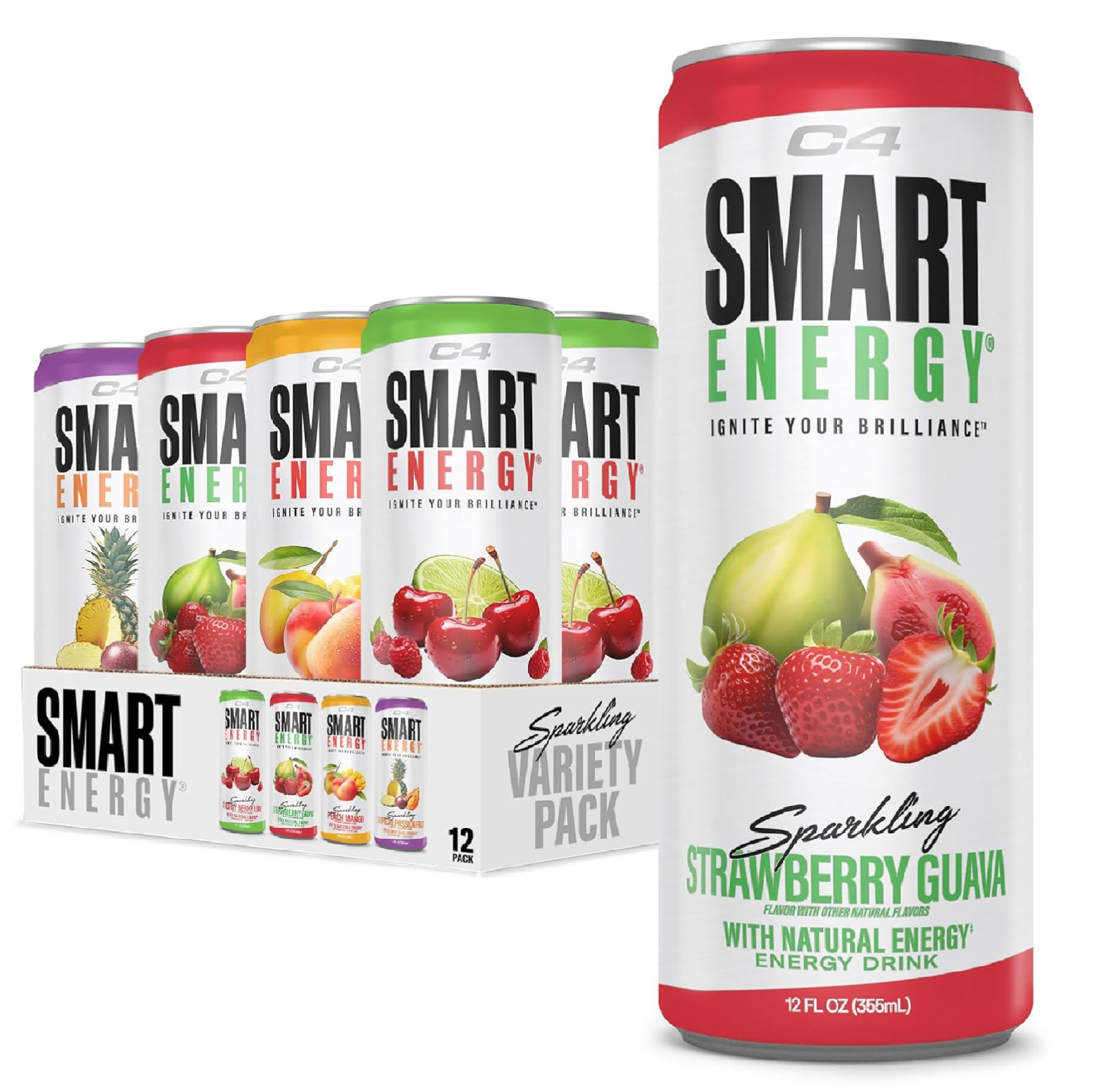 Cellucor C4 Smart Energy Drinks Variety Pack Sugar Free Performance Fuel