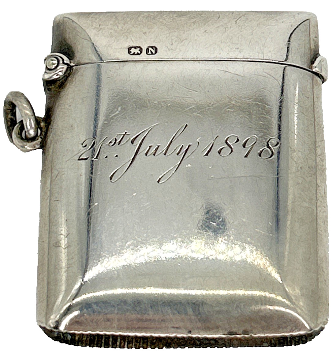 Albert Cohen & Co. Sterling Silver Vesta Match Case July 21 St.  .925 A.C. &Co.