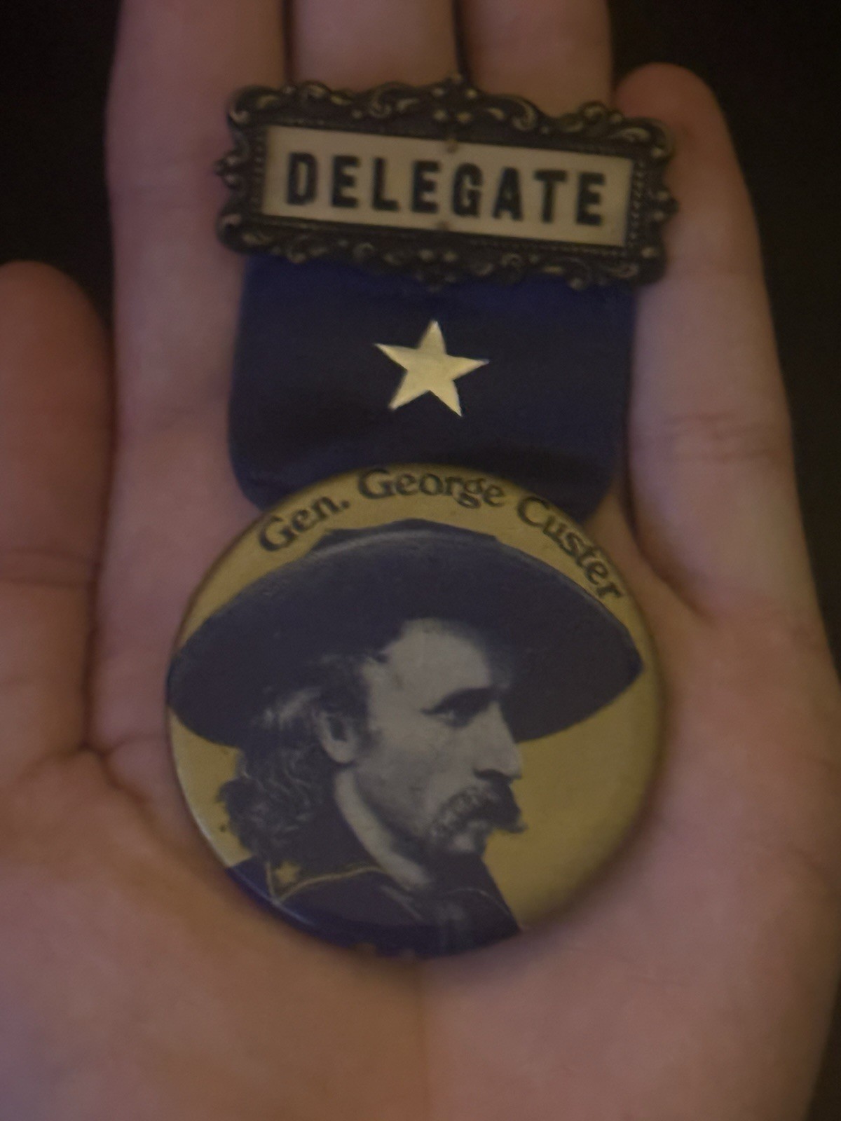 George Custer GAR Badge 7th Michigan Cavalry Civil War Badge ￼