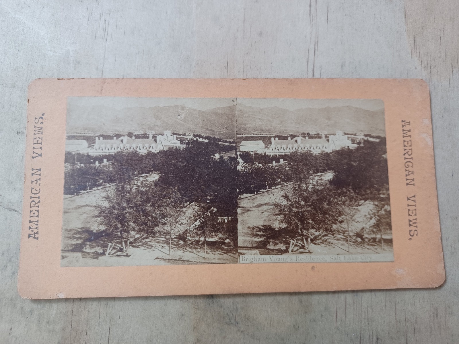1800s BRIGHAM YOUNG'S RESIDENCE, SALT LAKE CITY, UTAH STEREOVIEW CARD