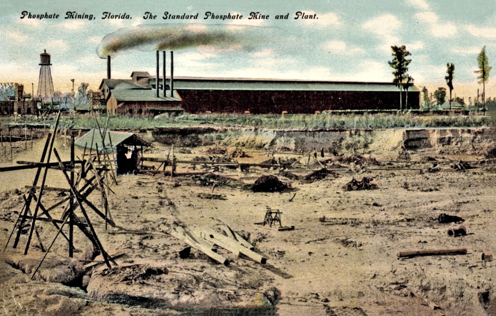 Florida Phosphate Mining Standard Phosphate Mine & Plant Postcard COPY #86685