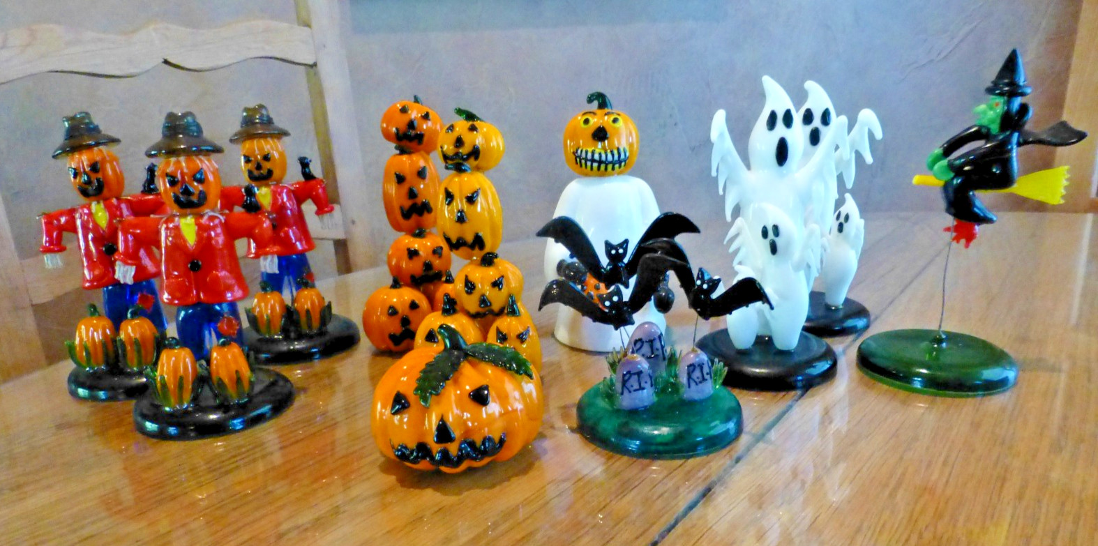 Vintage NOS Halloween Figurines Blown Art Glass - Choice of design