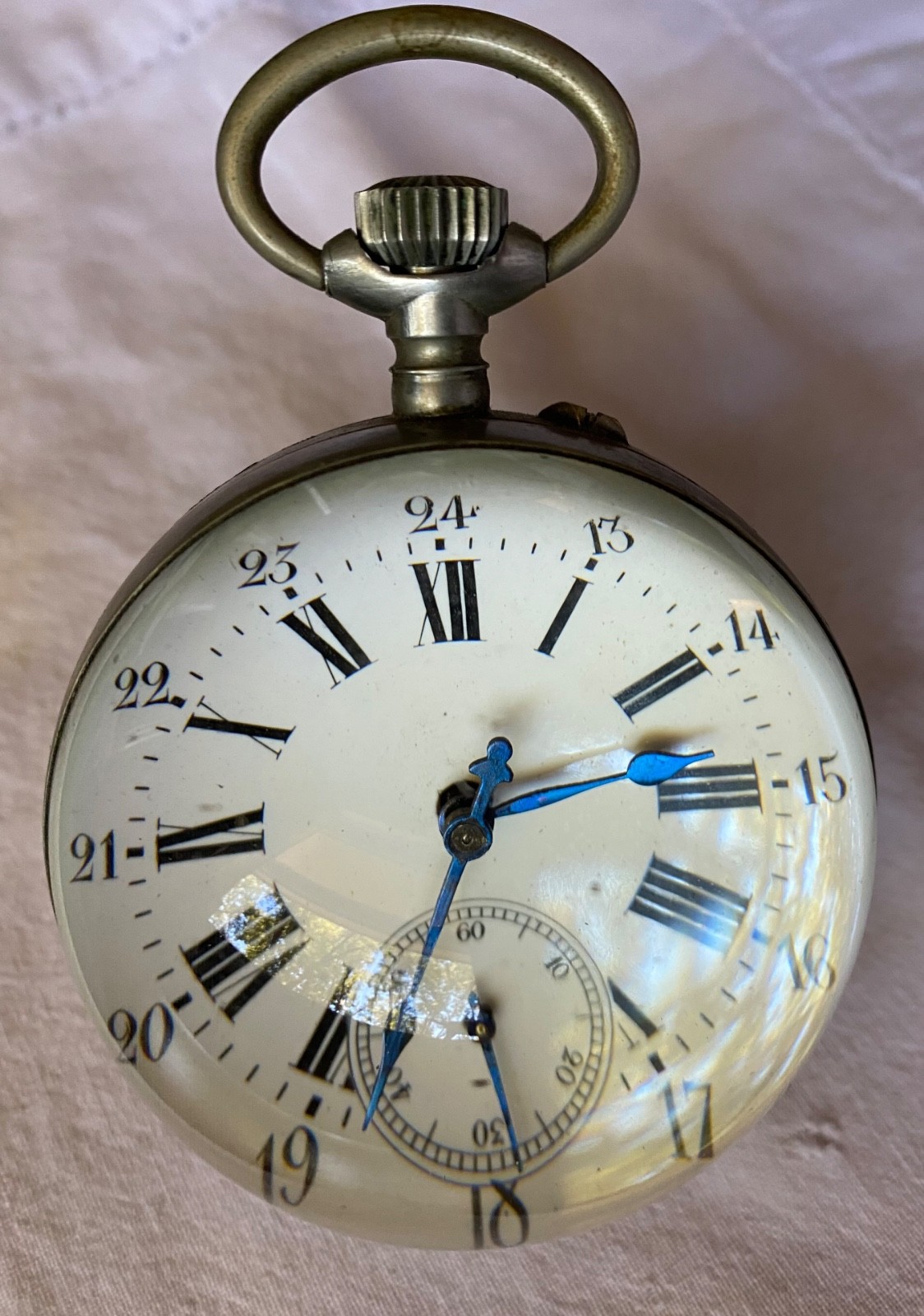 Large Antique Swiss Ball Watch Style Glass Sphere 1900