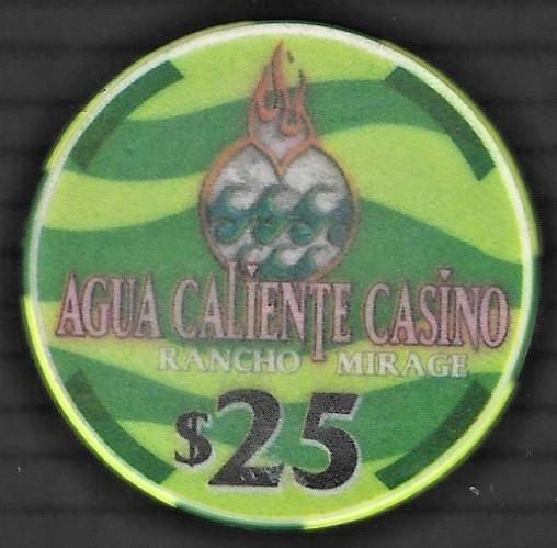 Canceled Agua Caliente Casino $25 casino chip, Rancho Mirage CA. SU