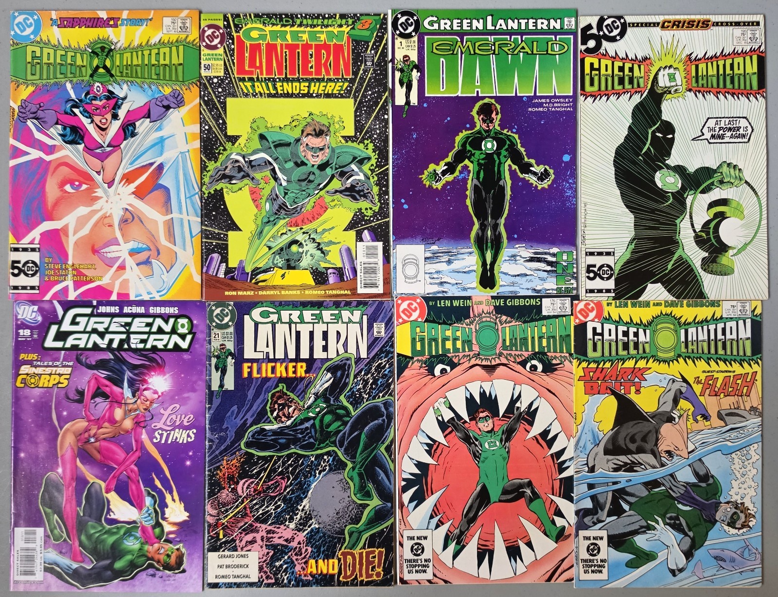 DC GREEN LANTERN LOT of 8 - Multiple Keys Newsstand & Variants 50 192 195 18