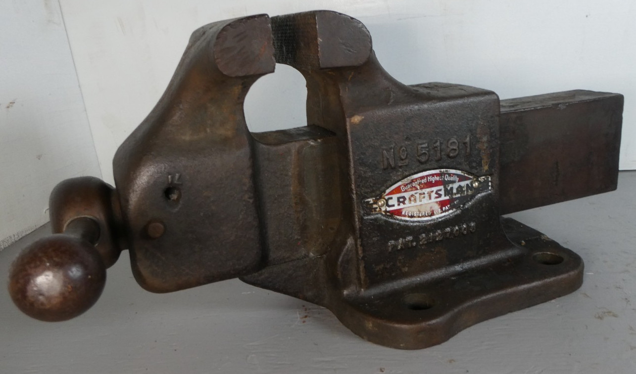 Rare Vintage Reed made Craftsman 5181 Bench Vise 4 In Jaws Heavy Duty USA