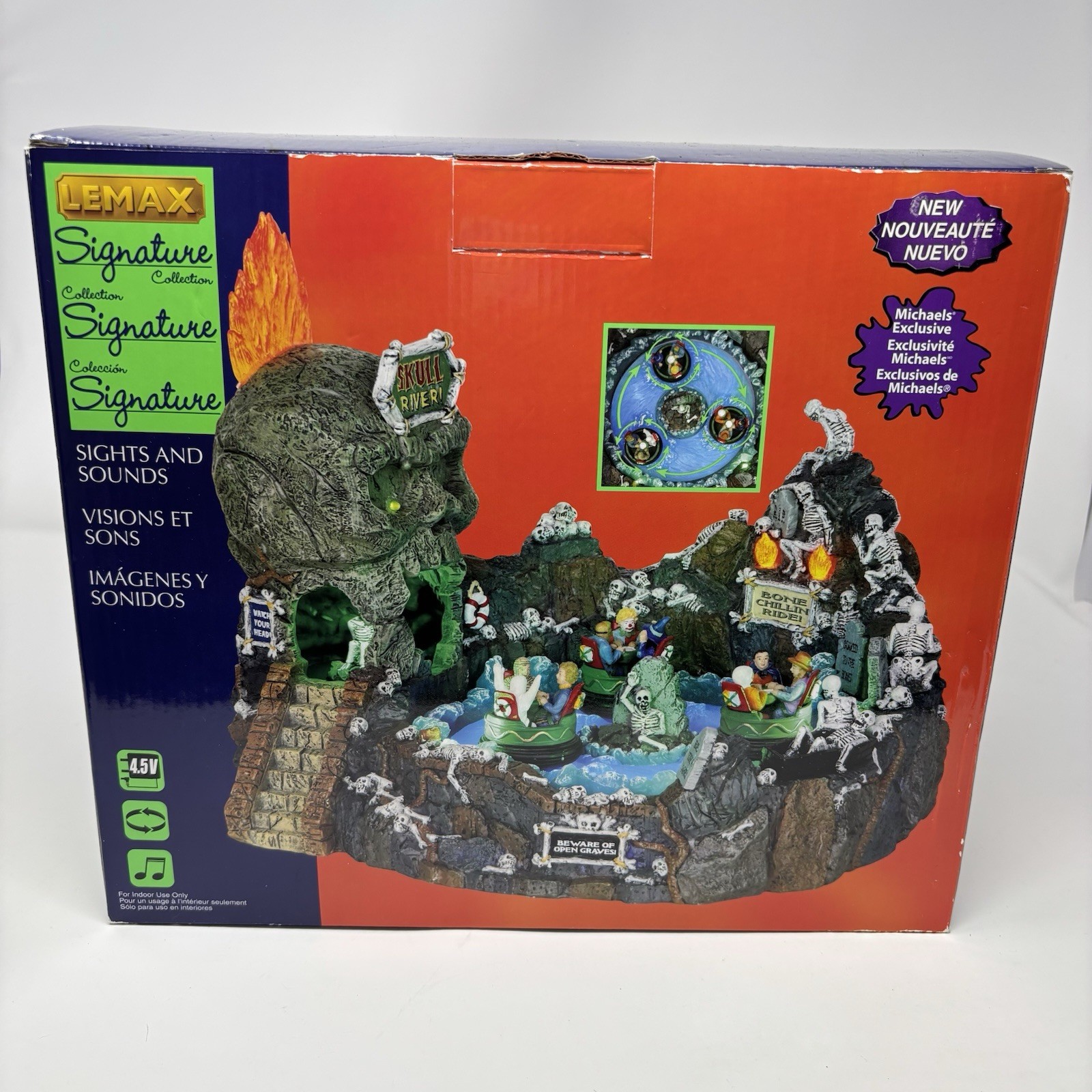 Lemax Spooky Town Skull River Animated Halloween Village Ride 24469 W/Box